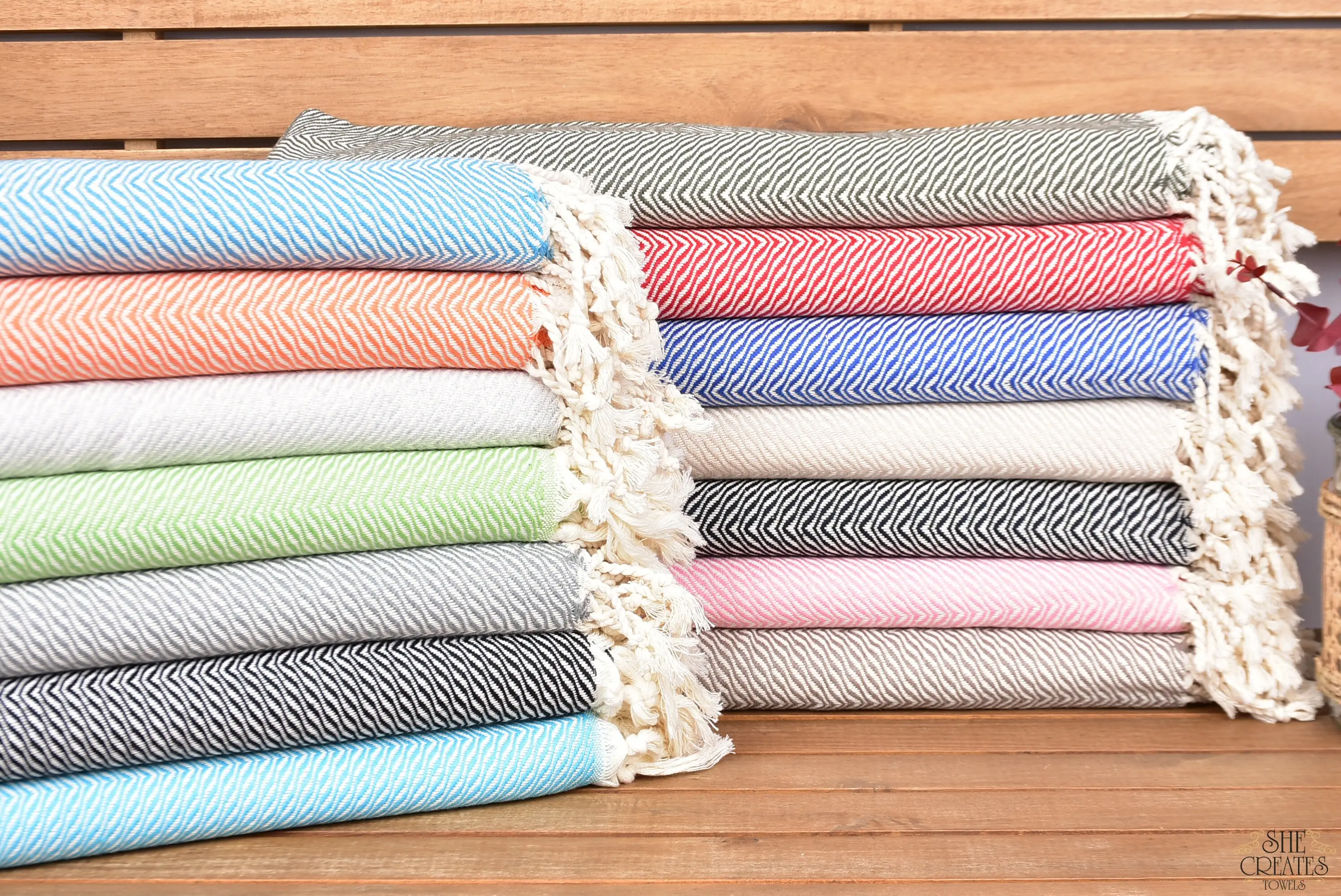 Gym Towel, Cotton Chevron Towel, 70x40 inches or 100x180 cm - 1