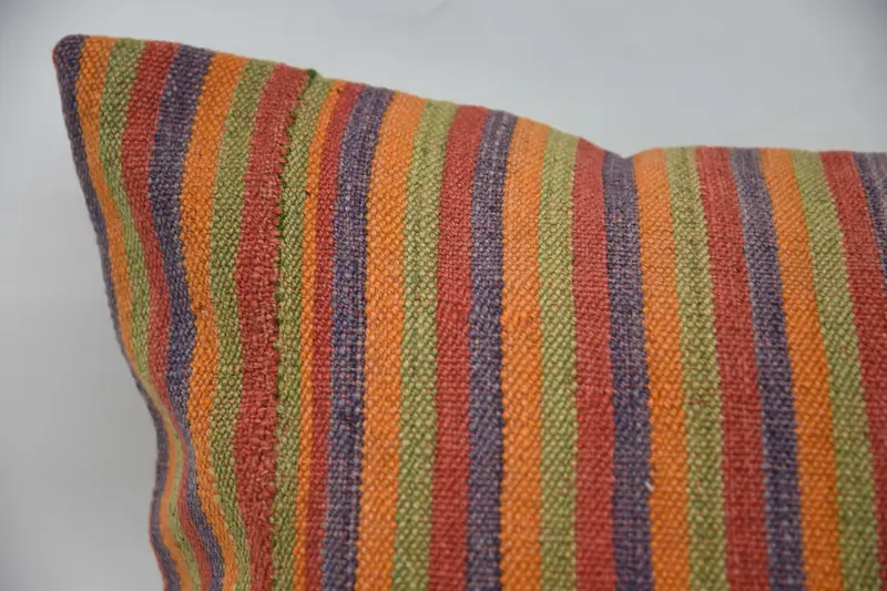 Pastel Pillow Cover, Boho Pillow Sham Cover, Ethnical Kilim Rug Pillow, Cushion Cover, 20x28 Orange Pillow Cover, Boho Pillow - 2