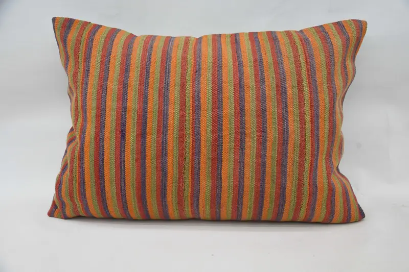 Pastel Pillow Cover, Boho Pillow Sham Cover, Ethnical Kilim Rug Pillow, Cushion Cover, 20x28 Orange Pillow Cover, Boho Pillow - 1