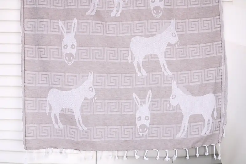 Wedding Gift Personalized Brown Cotton Towel, Patterned, 40x71 Inches