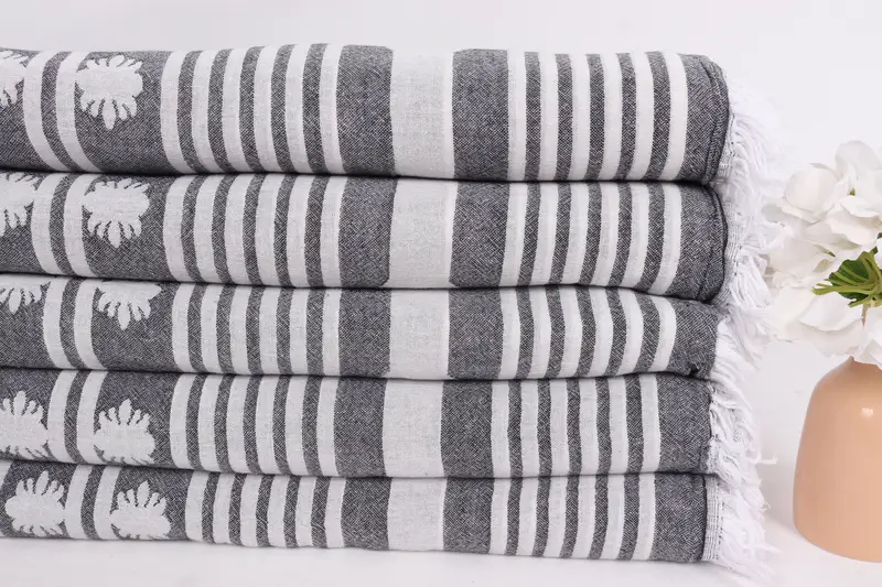 Boho Throw Blankets, Anniversary Gift For Her, Turkish Towel Beach Blanket, Wedding Favors, 84x60 Cotton Patterned Towel, Woven Blanket - 3