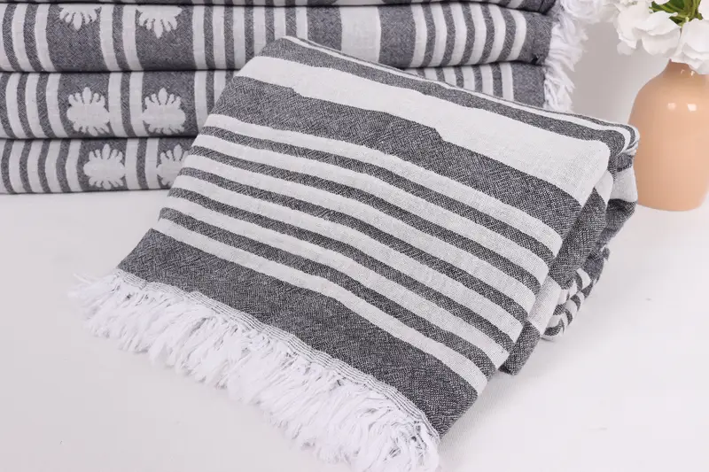 Boho Throw Blankets, Anniversary Gift For Her, Turkish Towel Beach Blanket, Wedding Favors, 84x60 Cotton Patterned Towel, Woven Blanket - 4