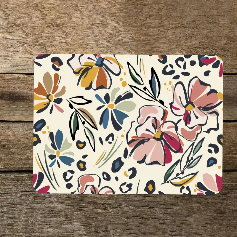 花柄ガラスまな板、強化安全、キッチンの必需品