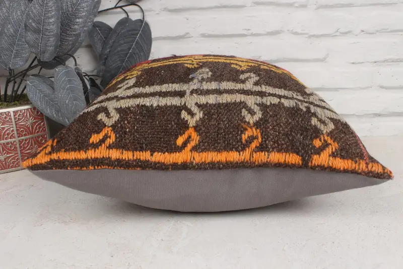 Lounge Throw Pillow Case, Cushion Case, Home Decor Pillow, Kilim Pillow Cover, Vintage Pillow, 16x16 Red Cushion Cover, Turkish Corner Cushion Case - 5