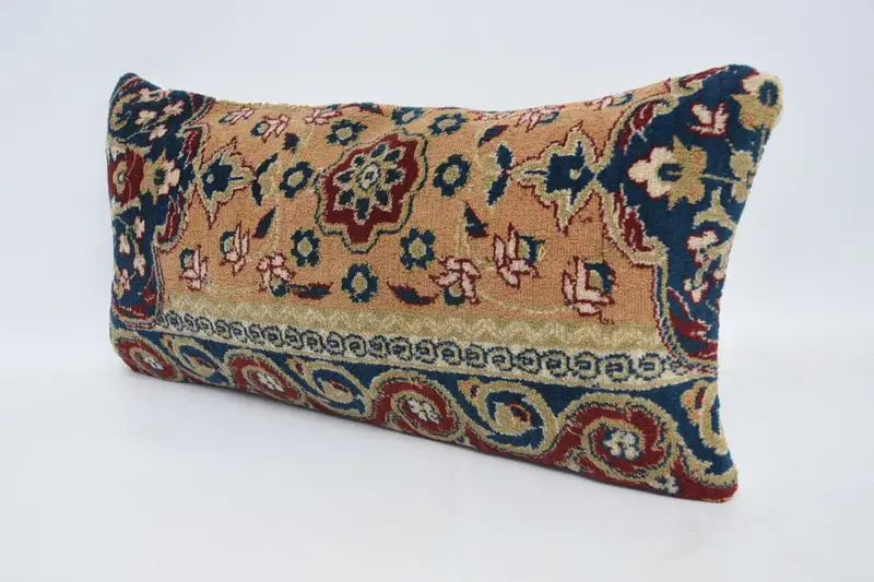 Oriental Pillow Case, Designer Throw Cushion Case, Gift Pillow, Cushion Cover, 12x24 Orange Cushion Cover, Kilim Pillow, Kilim Cushion Sham - 4