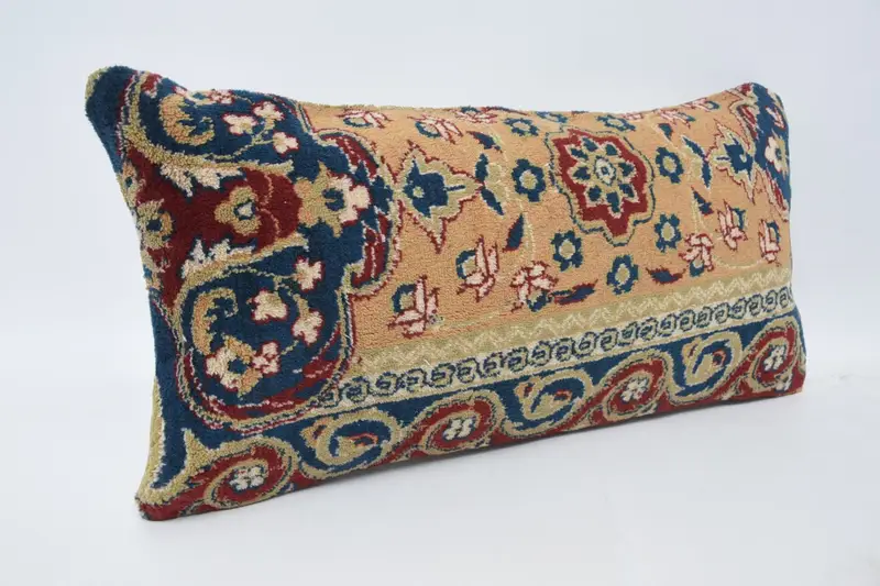 Oriental Pillow Case, Designer Throw Cushion Case, Gift Pillow, Cushion Cover, 12x24 Orange Cushion Cover, Kilim Pillow, Kilim Cushion Sham - 3