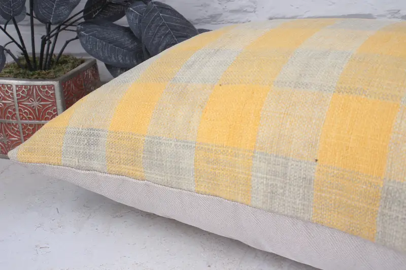 Interior Designer Pillow, Cushion, Kilim Cushion Sham, Nautical Throw Cushion, Lounge Throw Cushion, 16x24 Yellow Pillow, Kilim Pillow Cover - 6