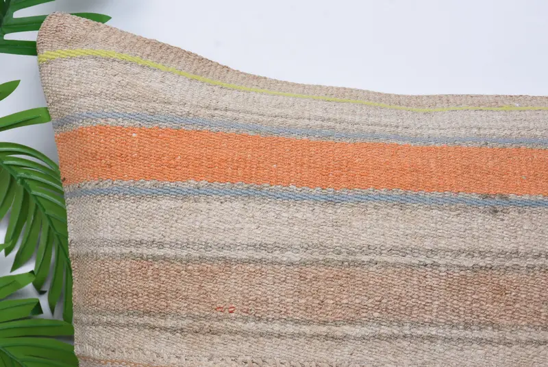 Boho Pillow, 20x28 Orange Pillow, Outdoor Throw Cushion Cover, Handwoven Cushion Cover, Vintage Pillow, Cushion Case, Antique Pillows - 2