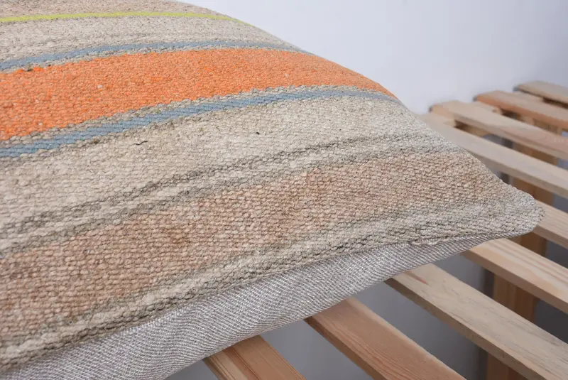 Boho Pillow, 20x28 Orange Pillow, Outdoor Throw Cushion Cover, Handwoven Cushion Cover, Vintage Pillow, Cushion Case, Antique Pillows - 7
