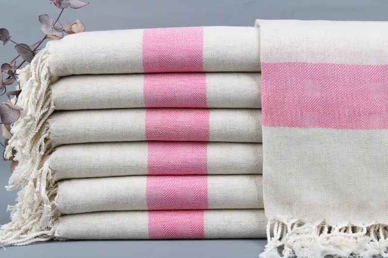 Wholesale Pink Striped Towel Turkish Cotton, 36x71 Inches
