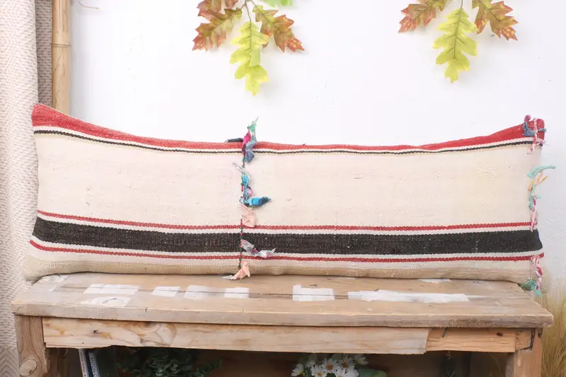 Ethnical Kilim Rug Pillow, Wholesale Pillow Case, Pillow for Couch, Boho Pillow Sham Cover, 12x36 White Cushion Cover, Cushion Case - 2