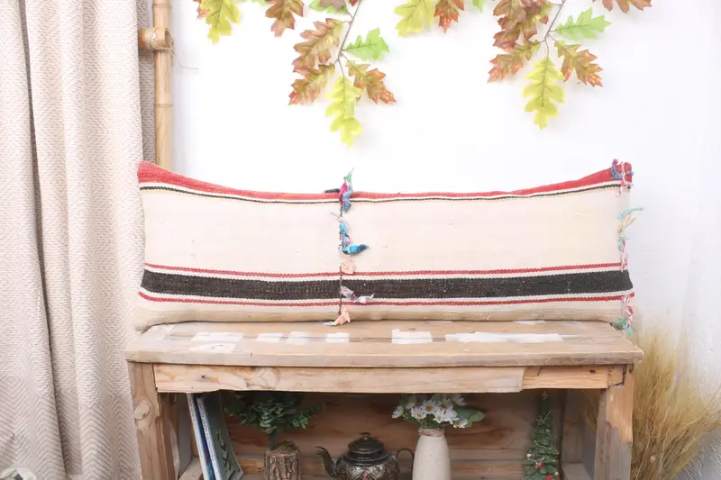 Ethnical Kilim Rug Pillow, Wholesale Pillow Case, Pillow for Couch, Boho Pillow Sham Cover, 12x36 White Cushion Cover, Cushion Case - 1