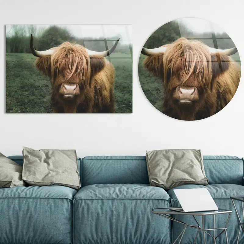 Trendy Farmhouse Bull Horn Canvas: Cow Lover's Man Cave Art