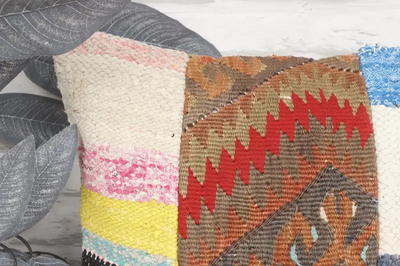 Cushion, Customized Cushion Cover, Accent Throw Cushion Cover, Handmade Kilim Cushion, 16x16 Red Pillow Case, Vintage Kilim Pillow, Boho Pillow - 2