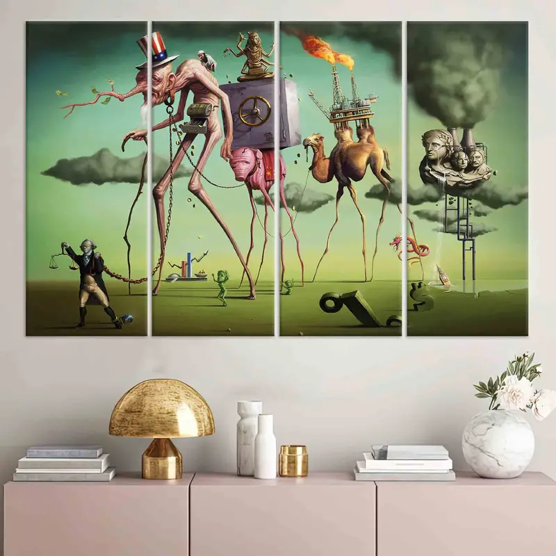 Salvador Dali Amerikan Rüyası, Tuval Duvar Sanatı, Dali Duvar Dekoru, Aziz Anthony'nin Temptasyonu, Gerçeküstü Duvar Sanatı, Duvar Dekoru, - 6