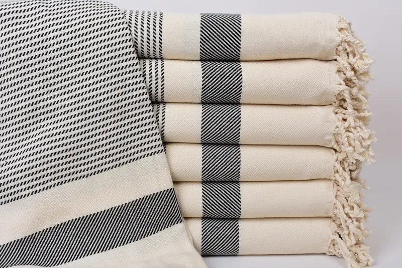 Personalized Turkish Black Polka Dot Bath Towel, Organic Cotton, 70x40 Inches