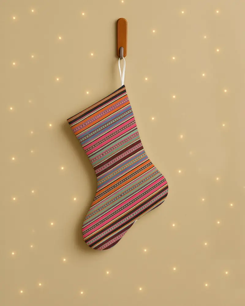 Medias navideñas festivas de color rojo y naranja, decoración navideña