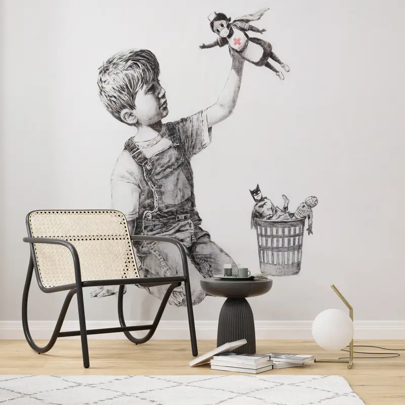 Street Wall Painting, Banksy Child Wall Decor, Banksy Wall Art, Banksy Game Changer Wall Paper, Banksy Nurse Wall Painting, - 9
