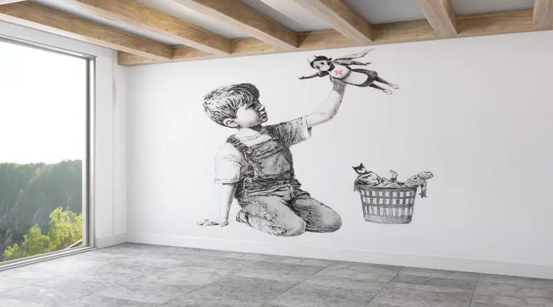Street Wall Painting, Banksy Child Wall Decor, Banksy Wall Art, Banksy Game Changer Wall Paper, Banksy Nurse Wall Painting, - 2