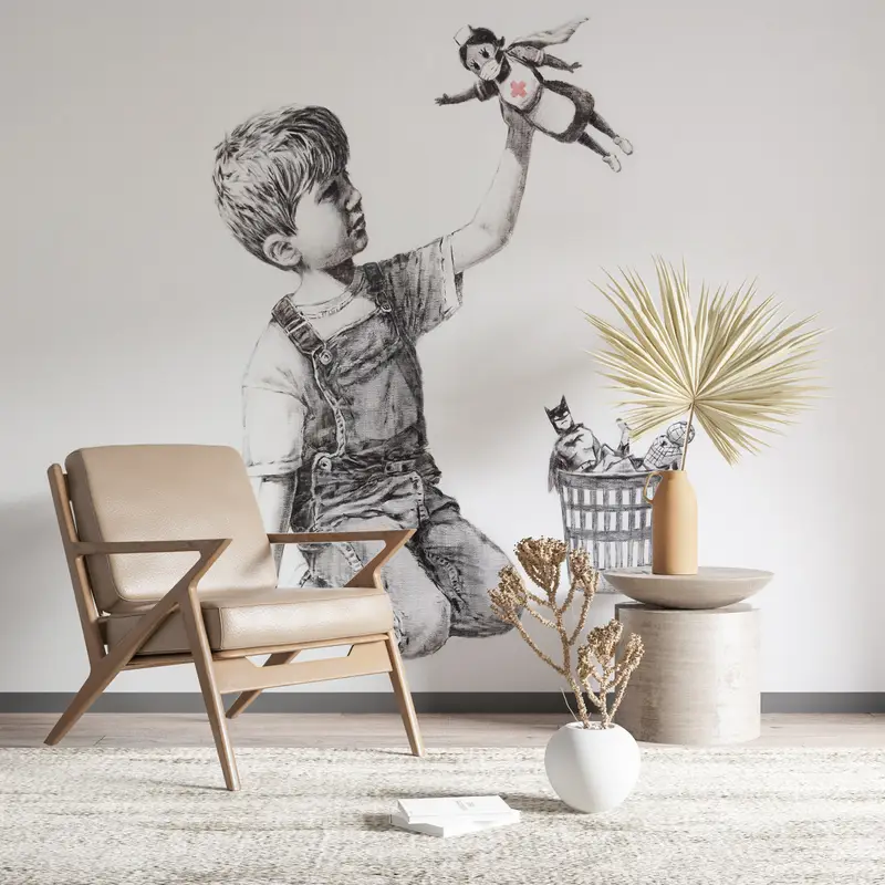 Street Wall Painting, Banksy Child Wall Decor, Banksy Wall Art, Banksy Game Changer Wall Paper, Banksy Nurse Wall Painting, - 3