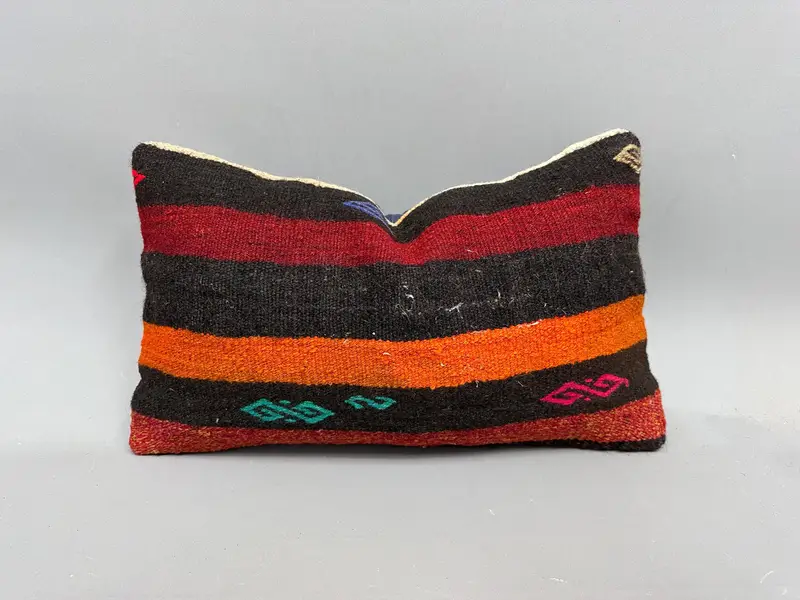 Turkish Pillow, Ethnic Pillow Cover Pillow Case, Couch Cushion Case, Cushion Cover, Gift Pillow, 12x20 Brown Pillow Case, Vintage Pillow - 1