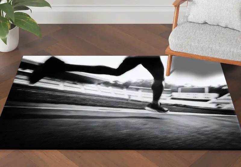 エレガントなプリントラグ：ジムとスポーツにインスピレーションを得たデザイン