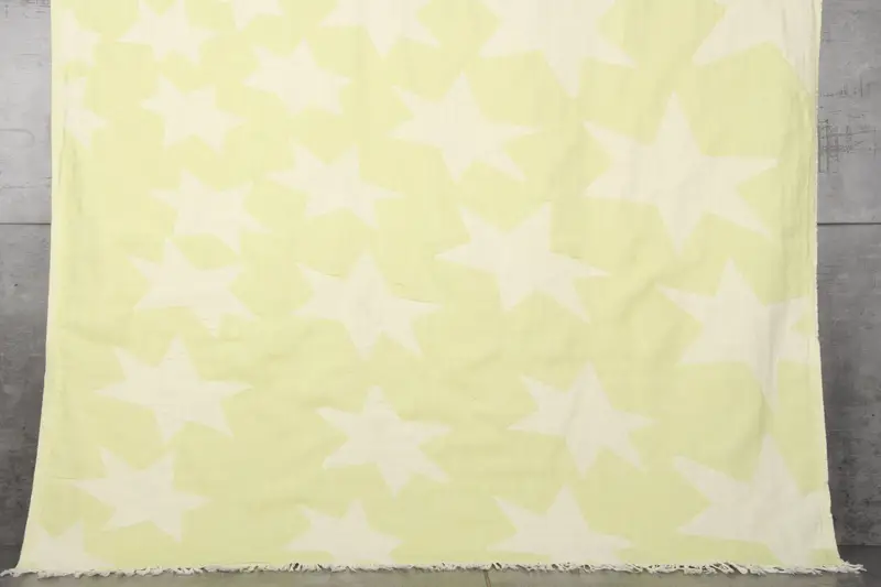 Personalized Pistachio Green Star Patterned Turkish Towel, 36x69 Inches