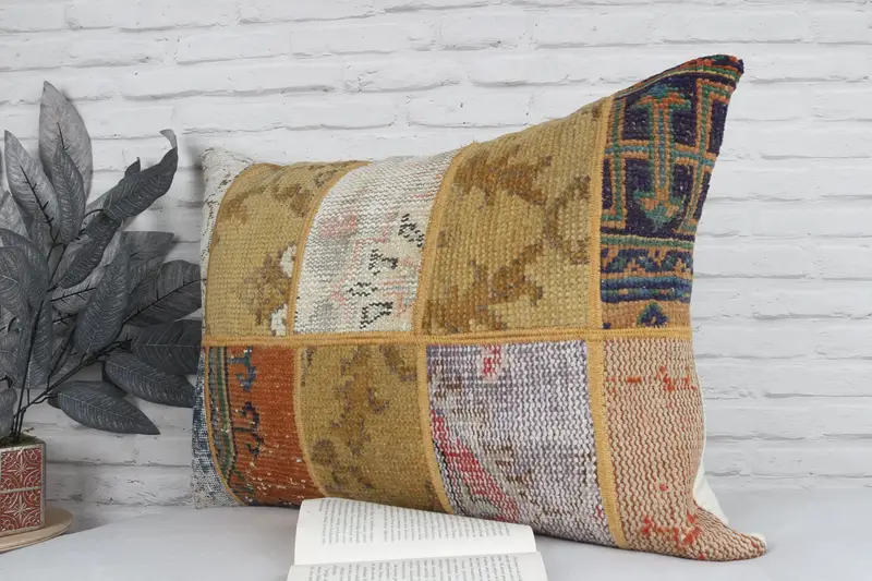 Outdoor Cushion, Cushion Cover, Accent Pillow Sham, Pillow for Couch, Boho Pillow Sham Cover, Kilim Cushion Sham, 20x28 Red Cushion - 4