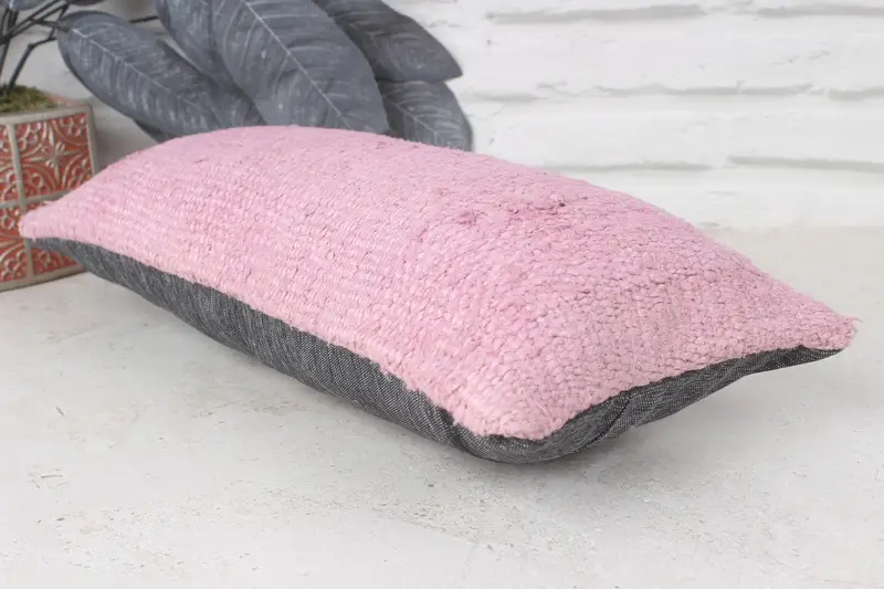 Personalized Gift Pillow Pillow, 8x16 Pink Pillow Case, Nomadic Pillow, Kilim Cushion Sham, Pillow Sham, Throw Kilim Pillow, Gift Pillow - 6