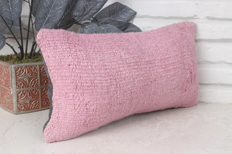 Personalized Gift Pillow Pillow, 8x16 Pink Pillow Case, Nomadic Pillow, Kilim Cushion Sham, Pillow Sham, Throw Kilim Pillow, Gift Pillow - 4
