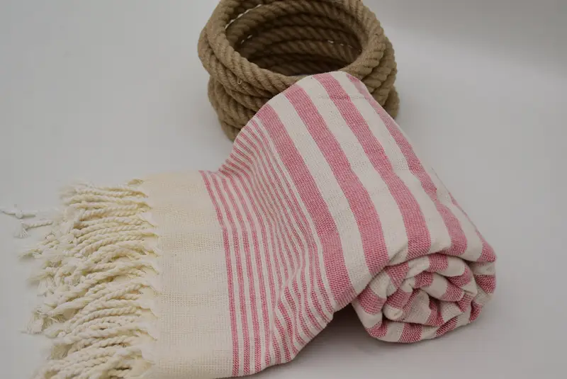Organic towel, Custom Turkish Towel, Summer Gift, Gift For Bride, Soft and absorbent Turkish towel, Turkish towel, 68x40 Cotton Striped Terry Towel - 8