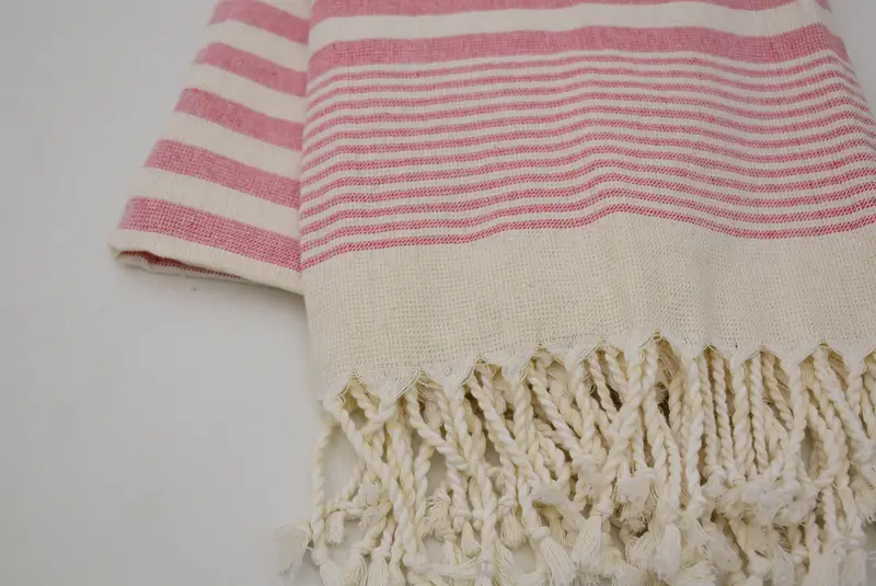 Organic towel, Custom Turkish Towel, Summer Gift, Gift For Bride, Soft and absorbent Turkish towel, Turkish towel, 68x40 Cotton Striped Terry Towel - 5