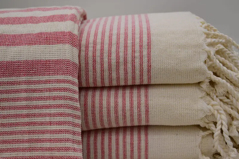 Organic towel, Custom Turkish Towel, Summer Gift, Gift For Bride, Soft and absorbent Turkish towel, Turkish towel, 68x40 Cotton Striped Terry Towel - 1