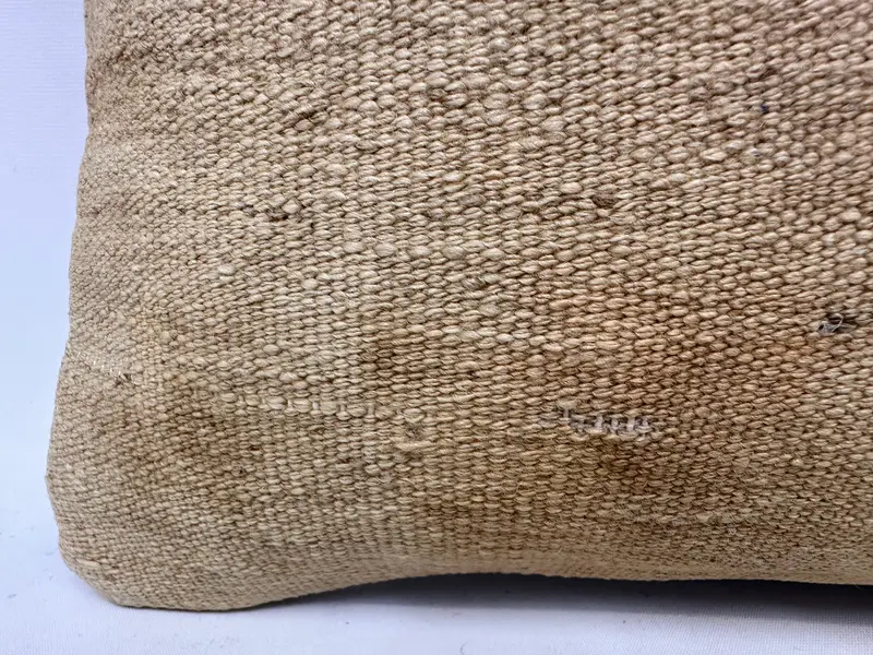 Türkisches Kissen, helles Kissengehäuse, 12x20 Beige Kissen, Kilimkissenbezug, Vintage Kilim -Kissen, Kissen, nachhaltiges Kissen - 2