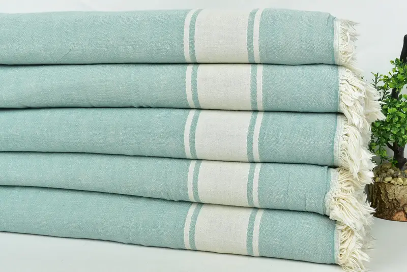 Turkish Blanket, Organic Throw, Bridesmaid Gifts, Custom Blanket, Best Wedding Gift, Christmas Tablecloth, 70x60 Cotton Striped Towel, Couch Blanket - 3