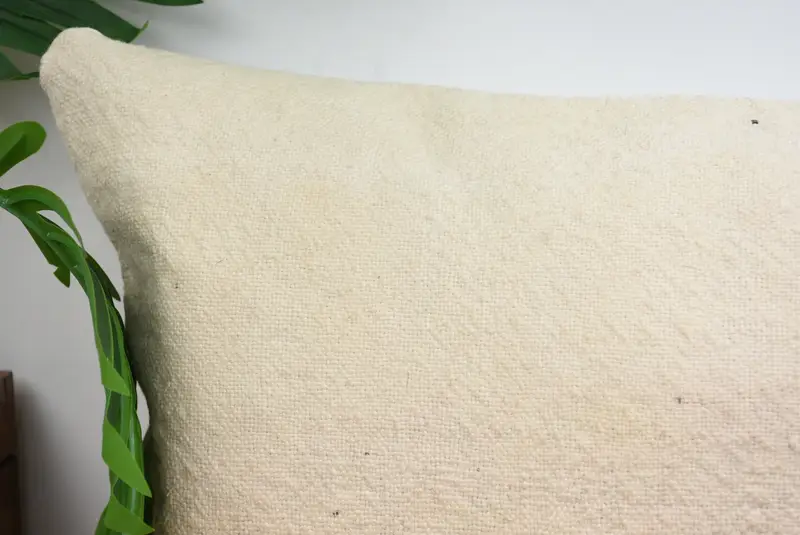 Turkish Pillow, Pillow Cover, 12x24 White Cushion Cover, Antique Pillows, Nomadic Pillow Sham, Vintage Kilim Pillow, Outdoor Cushion Cover - 2
