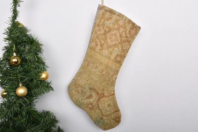 Festive Christmas Ornaments Pattern, 7 Inch Wide Christmas Stocking