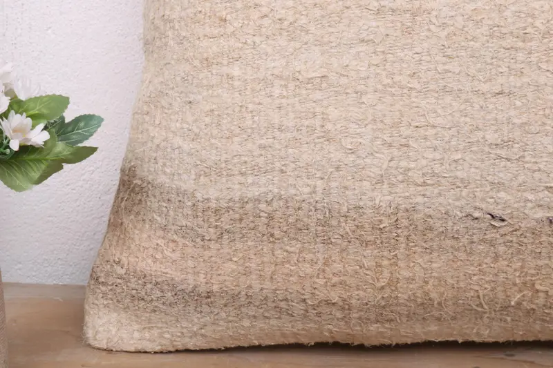 Handmade Kilim Cushion, Ethnical Kilim Rug Pillow, Vintage Pillow Cover, Home Decor Pillow, Art Deco Pillow Sham, 20x20 Beige Cushion, Pillow Cover - 3