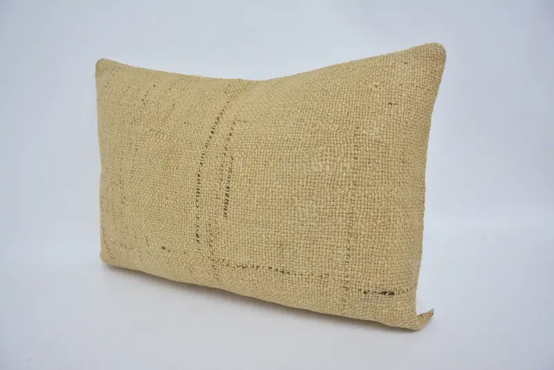 Pillow Cover, Vintage Kilim Throw Pillow, Car Pillow Cover, Kilim Pillow Cover, 16x24 Beige Cushion Case, Pillow for Sofa, Wool Kilim Pillow Pillow - 4