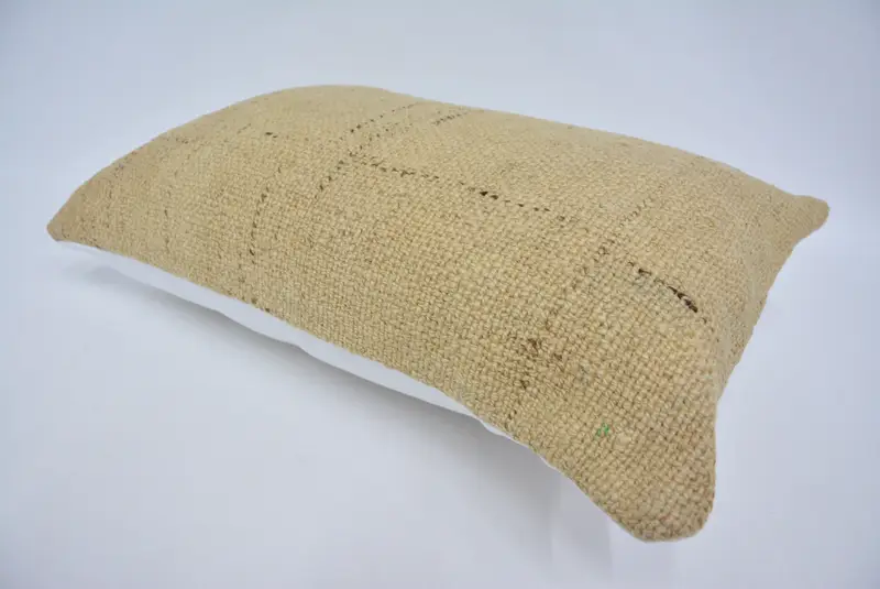 Pillow Cover, Vintage Kilim Throw Pillow, Car Pillow Cover, Kilim Pillow Cover, 16x24 Beige Cushion Case, Pillow for Sofa, Wool Kilim Pillow Pillow - 6