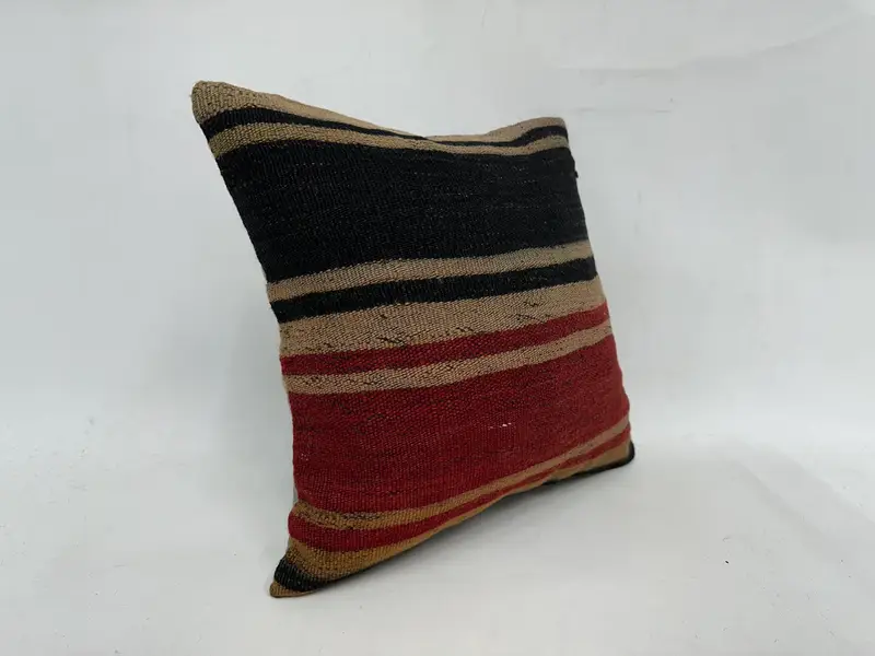 Chair Cushion Cover, 18x18 Red Cushion, Living Room Throw Pillow, Turkish Kilim Pillow, Antique Pillows, Pillow for Couch, Pillow, Car Pillow Sham - 3