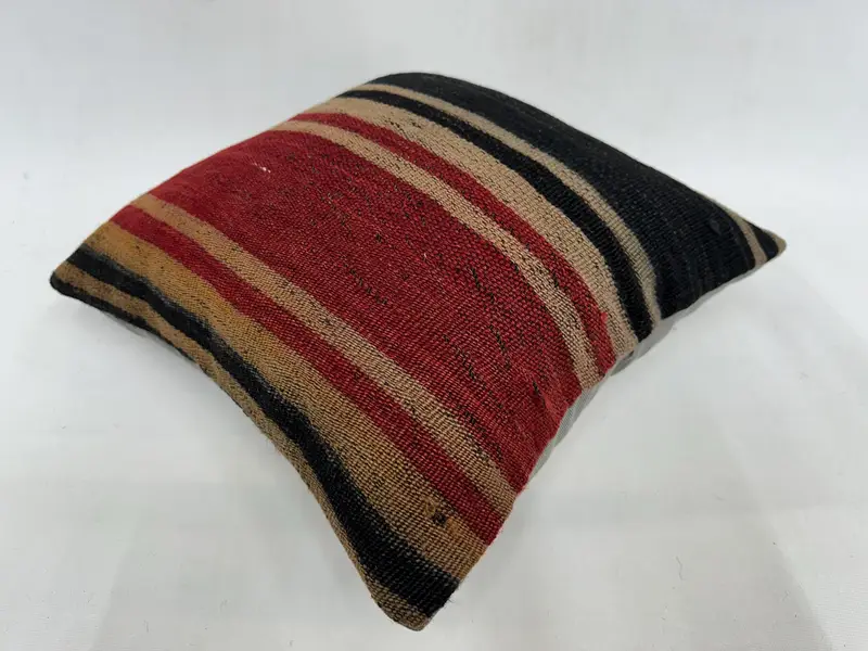Chair Cushion Cover, 18x18 Red Cushion, Living Room Throw Pillow, Turkish Kilim Pillow, Antique Pillows, Pillow for Couch, Pillow, Car Pillow Sham - 6