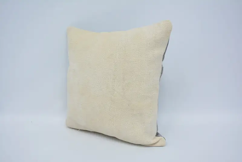 Kilim Cushion Sham, Sofa Cushion Cover, 16x16 White Cushion Case, Throw Kilim Pillow, Sofa Pillow, Pattern Throw Pillow, Boho Pillow, Pillow Case - 4