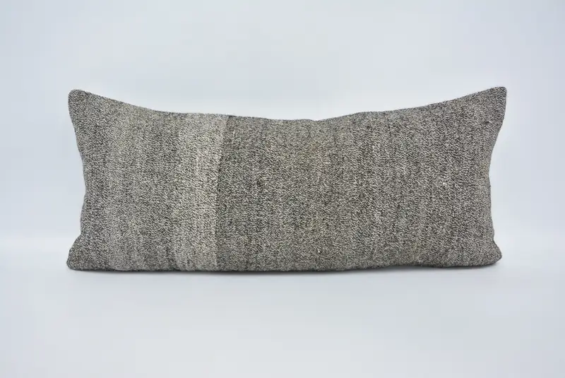 Almohada de tiro a cuadros marrón y blanco hecha a mano, almohada decorativa versátil