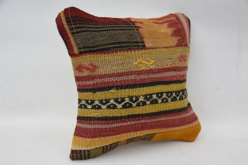 12x12 Yellow Cushion Cover, Outdoor Bolster Cushion, Vintage Throw Cushion, Home Decor Pillow, Pillow, Kilim Cushion Sham, Handmade Kilim Cushion - 2