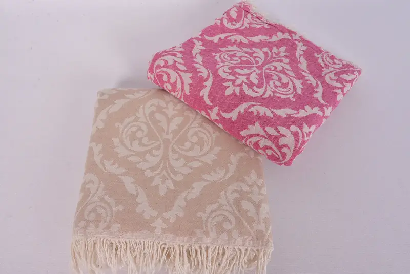 Personalised Gift, Quick-Dry Beach Towel, Organic towel, Antibacterial Turkish peshtemal towel, 68x36 Cotton Baroque Towel, Absorbent towel - 7