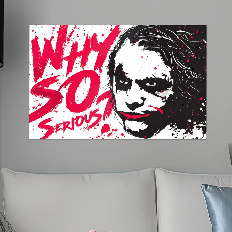 Çocuk Odası Dekoru için Zarif Kara Şövalye Baskılı Cam