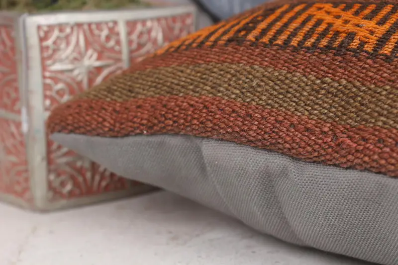 Vintage Pillow Cover, Kilim Pillow Cover, Cushion, 12x12 Yellow Cushion Case, Vintage Kilim Pillow, Pillow for Couch, Customized Pillow - 7