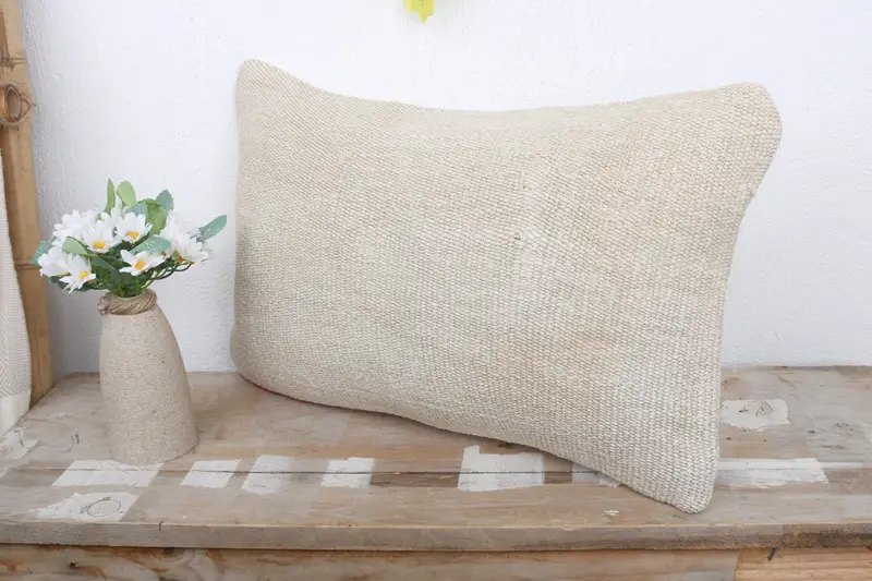 Interior Designer Pillow, Kilim Cushion Sham, Bolster Cushion Cover, Bright Pillow, Pillow Case, 12x20 White Pillow Sham, Throw Kilim Pillow - 4