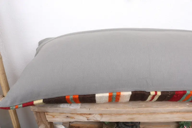 Turkish Kilim Pillow, Bohemian Cushion Pillow Sham, Sofa Bolster Cushion Case, Turkish Pillow, Throw Kilim Pillow, 16x36 Brown Pillow, Cushion - 7